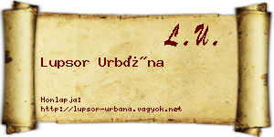 Lupsor Urbána névjegykártya